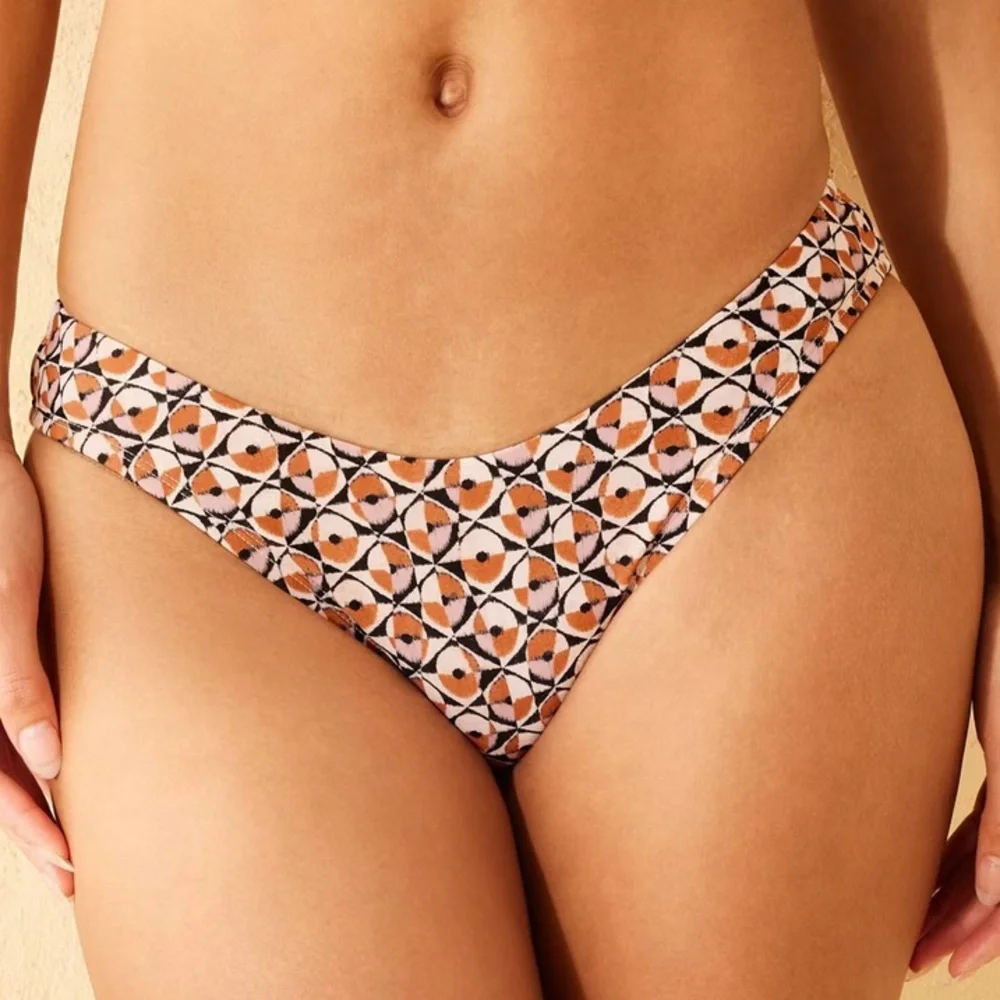 Shade & Shore Geo Print Low Rise High Leg Bikini Bottoms Women XL Multicolor NWT - Picture 2 of 12